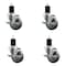 Service Caster 3.5'' SS Gray Poly Swivel 1-3/4'' Expanding Stem Caster Set with Brake, 4PK SCC-SSEX20S3514-PPUB-TLB-134-4 - alternate 1